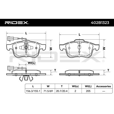 Klocki hamulcowe RIDEX 402B1323 402B1323 - foto 9