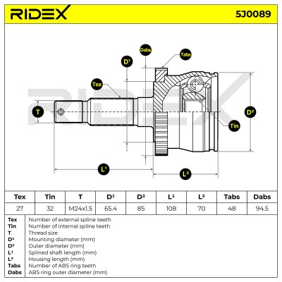 Przegub RIDEX 5J0089 5J0089 - foto 6