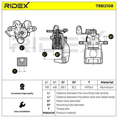Zacisk Hamulcowy RIDEX 78B2108 78B2108 - foto 6