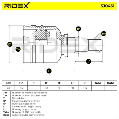 Przegub RIDEX 5J0431 5J0431 - foto 6