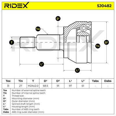 Przegub RIDEX 5J0482 5J0482 - foto 6