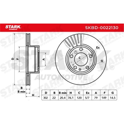 Tarcza hamulcowa Stark SKBD-0022130 SKBD-0022130 - foto 6