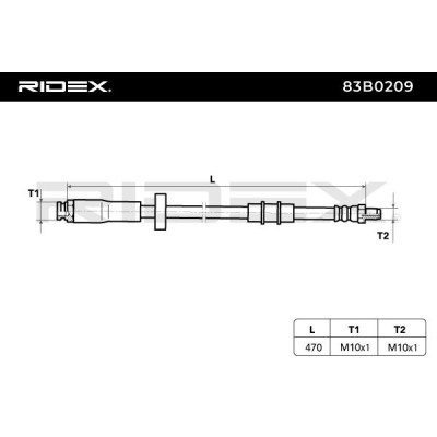 Przewód hamulcowy elast RIDEX 83B0209 83B0209 - foto 3