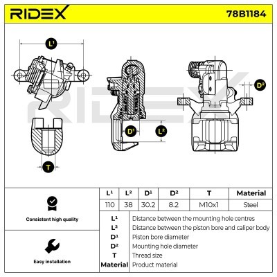 Zacisk Hamulcowy RIDEX 78B1184 78B1184 - foto 5