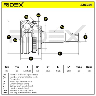 Przegub RIDEX 5J0456 5J0456 - foto 5