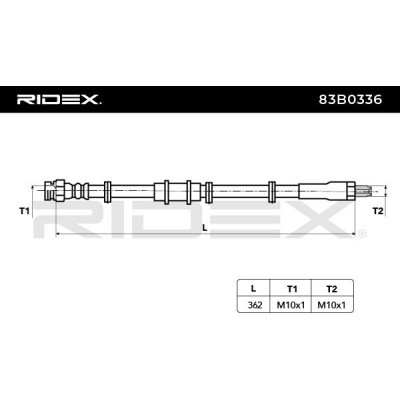 Przewód hamulcowy elast RIDEX 83B0336 83B0336 - foto 10