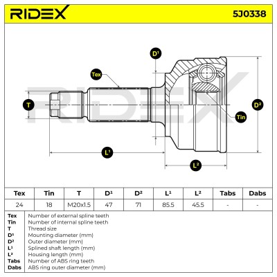 Przegub RIDEX 5J0338 5J0338 - foto 5
