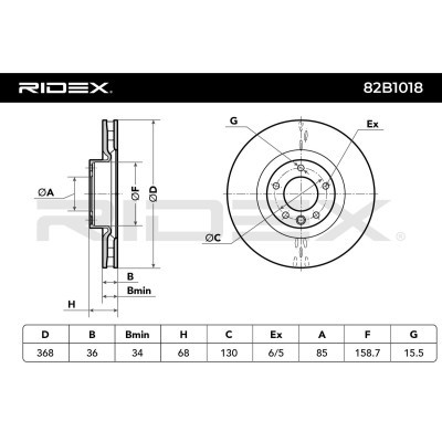 Tarcza hamulcowa RIDEX 82B1018 82B1018 - foto 7