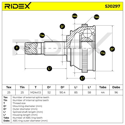 Przegub RIDEX 5J0297 5J0297 - foto 10