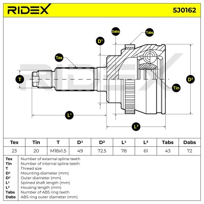 Przegub RIDEX 5J0162 5J0162 - foto 5
