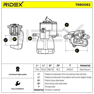Zacisk Hamulcowy RIDEX 78B0082 78B0082 - foto 6