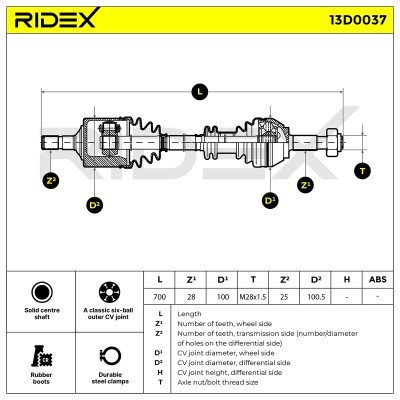 Półoś Napędowa RIDEX 13D0037 13D0037 - foto 5