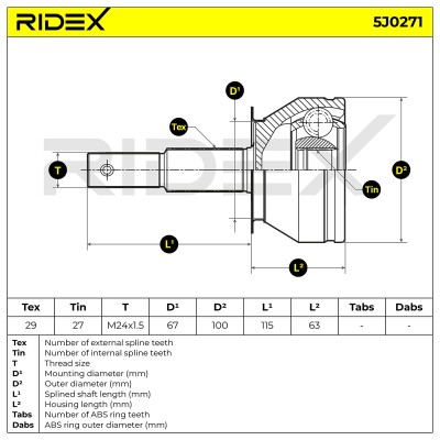 Przegub RIDEX 5J0271 5J0271 - foto 5