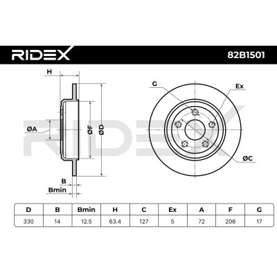Tarcza hamulcowa RIDEX 82B1501 82B1501 - foto 7