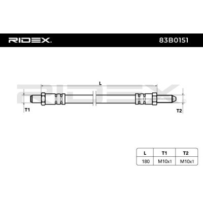 Przewód hamulcowy elast RIDEX 83B0151 83B0151 - foto 4