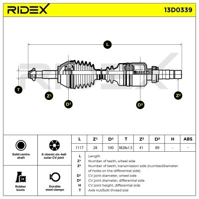 Półoś Napędowa RIDEX 13D0339 13D0339 - foto 6