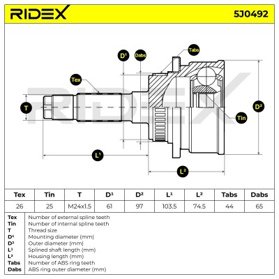 Przegub RIDEX 5J0492 5J0492 - foto 5