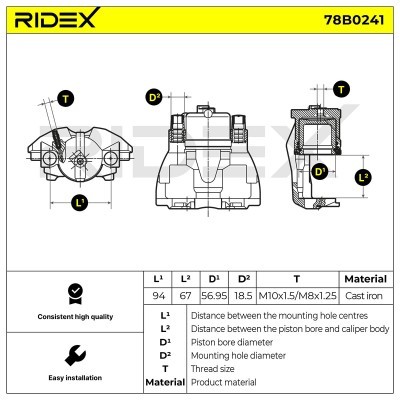 Zacisk Hamulcowy RIDEX 78B0241 78B0241 - foto 6