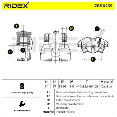 Zacisk Hamulcowy RIDEX 78B0235 78B0235 - foto 6