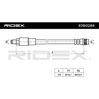 Przewód hamulcowy elast RIDEX 83B0288 83B0288 - foto 3