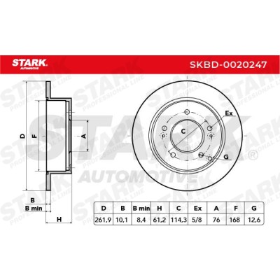 Tarcza hamulcowa Stark SKBD-0020247 SKBD-0020247 - foto 5
