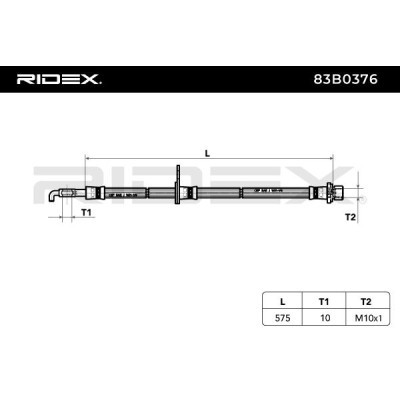 Przewód hamulcowy elast RIDEX 83B0376 83B0376 - foto 3