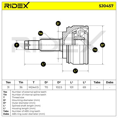 Przegub RIDEX 5J0457 5J0457 - foto 5