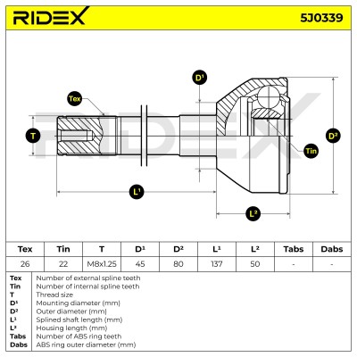 Przegub RIDEX 5J0339 5J0339 - foto 5