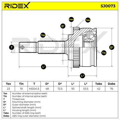 Przegub RIDEX 5J0073 5J0073 - foto 5