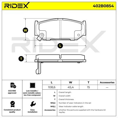 Klocki hamulcowe RIDEX 402B0854 402B0854 - foto 6
