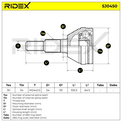 Przegub RIDEX 5J0450 5J0450 - foto 5