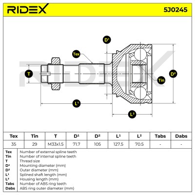 Przegub RIDEX 5J0245 5J0245 - foto 7