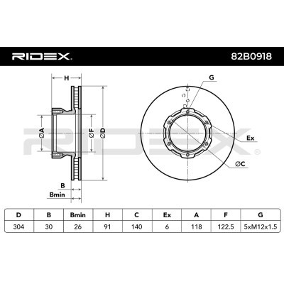 Tarcza hamulcowa RIDEX 82B0918 82B0918 - foto 8