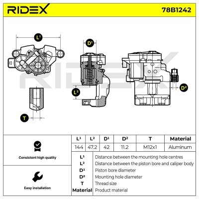 Zacisk Hamulcowy RIDEX 78B1242 78B1242 - foto 8