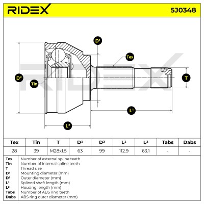 Przegub RIDEX 5J0348 5J0348 - foto 5