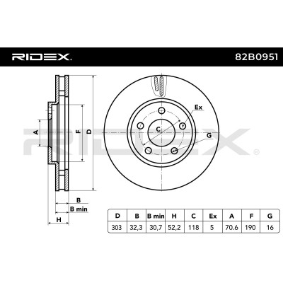 Tarcza hamulcowa RIDEX 82B0951 82B0951 - foto 8