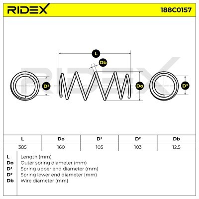 Sprężyna Zawieszenia RIDEX 188C0157 188C0157 - foto 4