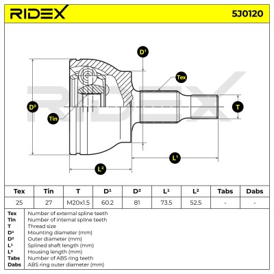 Przegub RIDEX 5J0120 5J0120 - foto 7