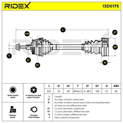 Półoś Napędowa RIDEX 13D0175 13D0175 - foto 5