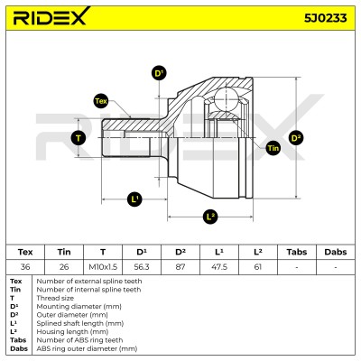 Przegub RIDEX 5J0233 5J0233 - foto 9
