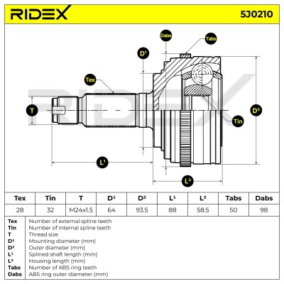 Przegub RIDEX 5J0210 5J0210 - foto 6