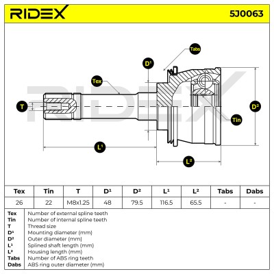 Przegub RIDEX 5J0063 5J0063 - foto 6