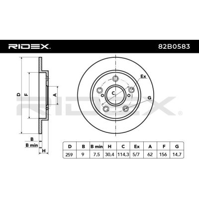 Tarcza hamulcowa RIDEX 82B0583 82B0583 - foto 5