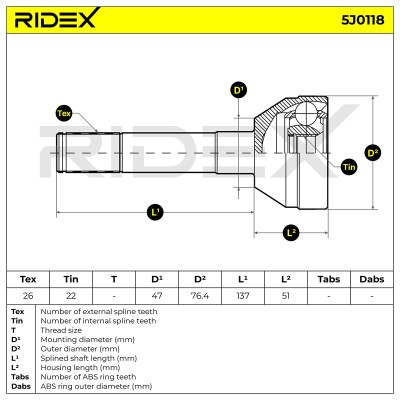 Przegub RIDEX 5J0118 5J0118 - foto 4