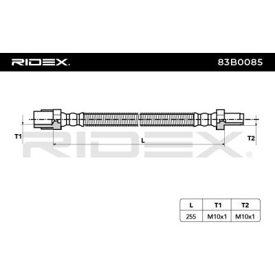 Przewód hamulcowy elast RIDEX 83B0085 83B0085 - foto 3