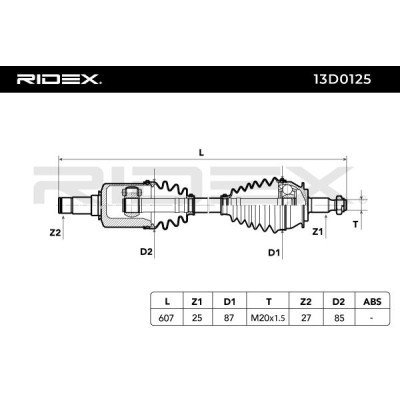 Półoś Napędowa RIDEX 13D0125 13D0125 - foto 3