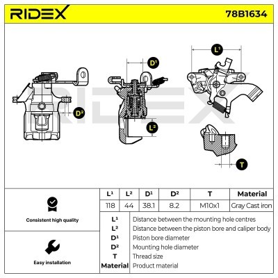 Zacisk Hamulcowy RIDEX 78B1634 78B1634 - foto 7