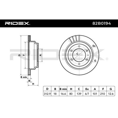 Tarcza hamulcowa RIDEX 82B0194 82B0194 - foto 6