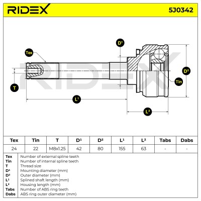 Przegub RIDEX 5J0342 5J0342 - foto 10