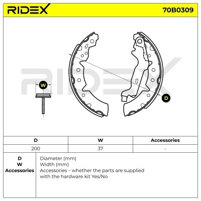 Klocki hamulcowe RIDEX 70B0309 70B0309 - foto 5